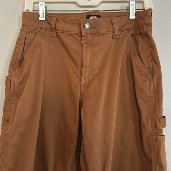 Dickies women brown duck relaxed fit carpenter utility work pants - Picture 6 of 13